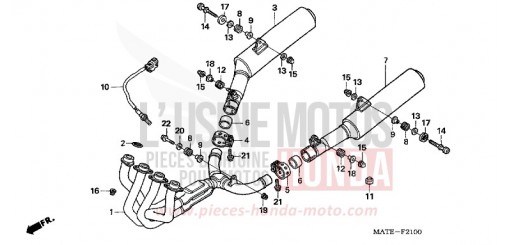EXHAUST MUFFLER CBR1100XX5 de 2005